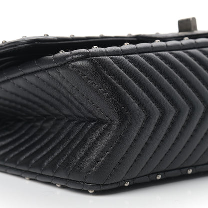 Chanel Sheepskin Chevron Quilted Studded 2.55 Reissue 225 Flap Black 7 of 11