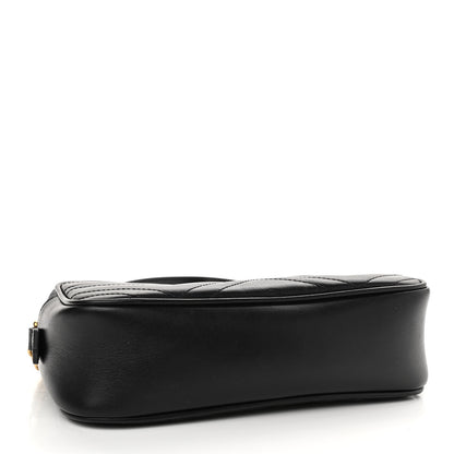 Gucci Calfskin Matelasse Small GG Marmont Chain Shoulder Bag Black 4 of 13