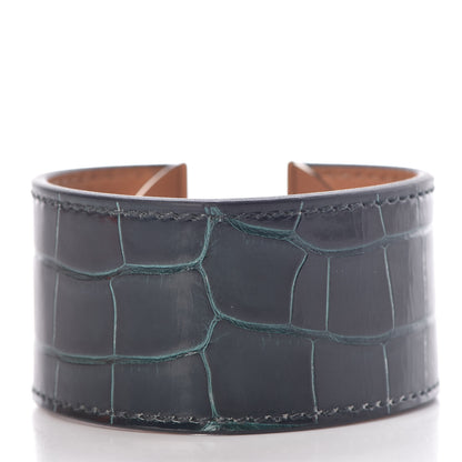 Hermes Shiny Alligator 2002 Bracelet T2 Vert Cypress 3 of 7