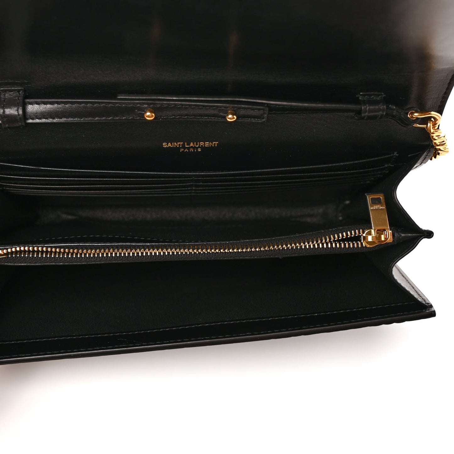 Calfskin Crocodile Embossed Cassandre Wallet On Chain WOC Black