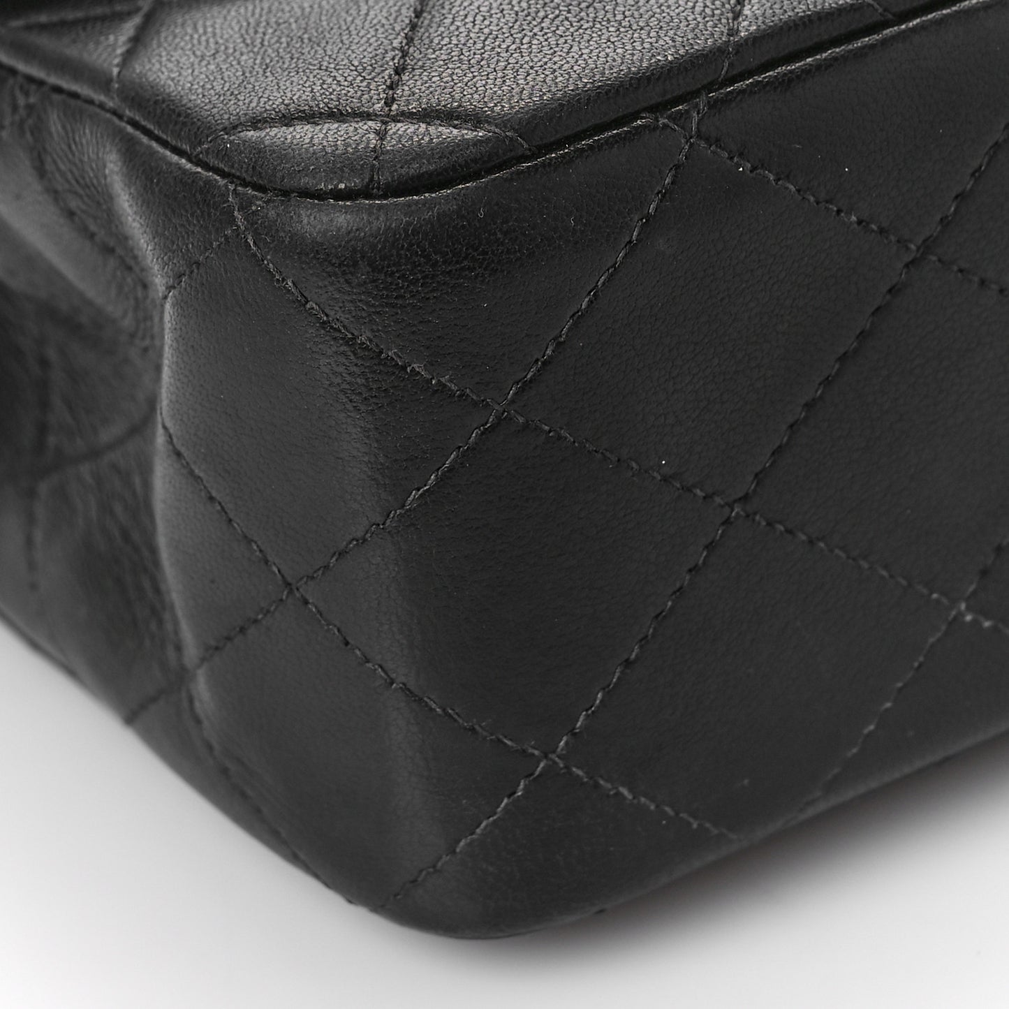 Lambskin Quilted Medium Double Flap Black