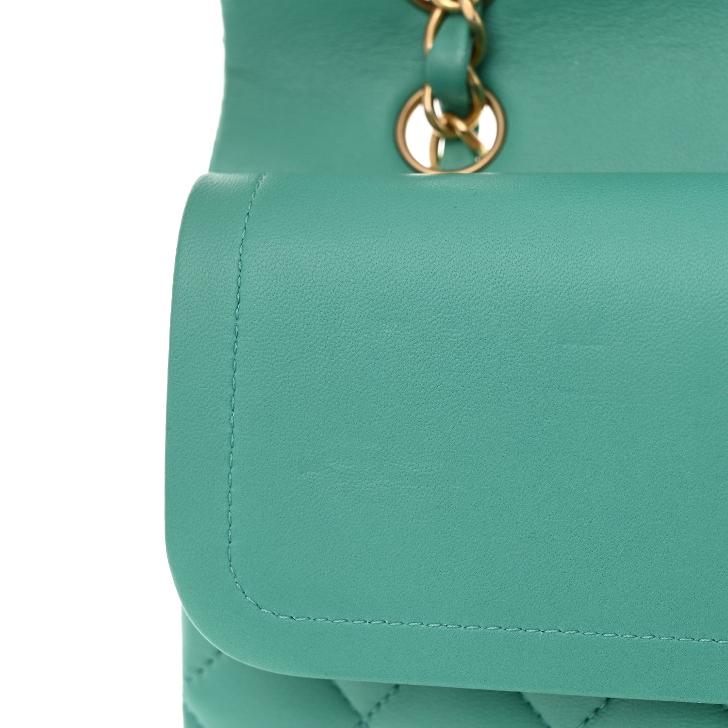 Chanel Lambskin Quilted Medium Double Flap Green 11 of 11