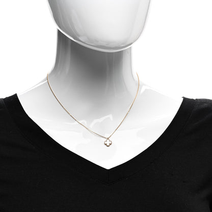 Van Cleef & Arpels 18K Yellow Gold Mother of Pearl Sweet Alhambra Pendant Necklace 2 of 6