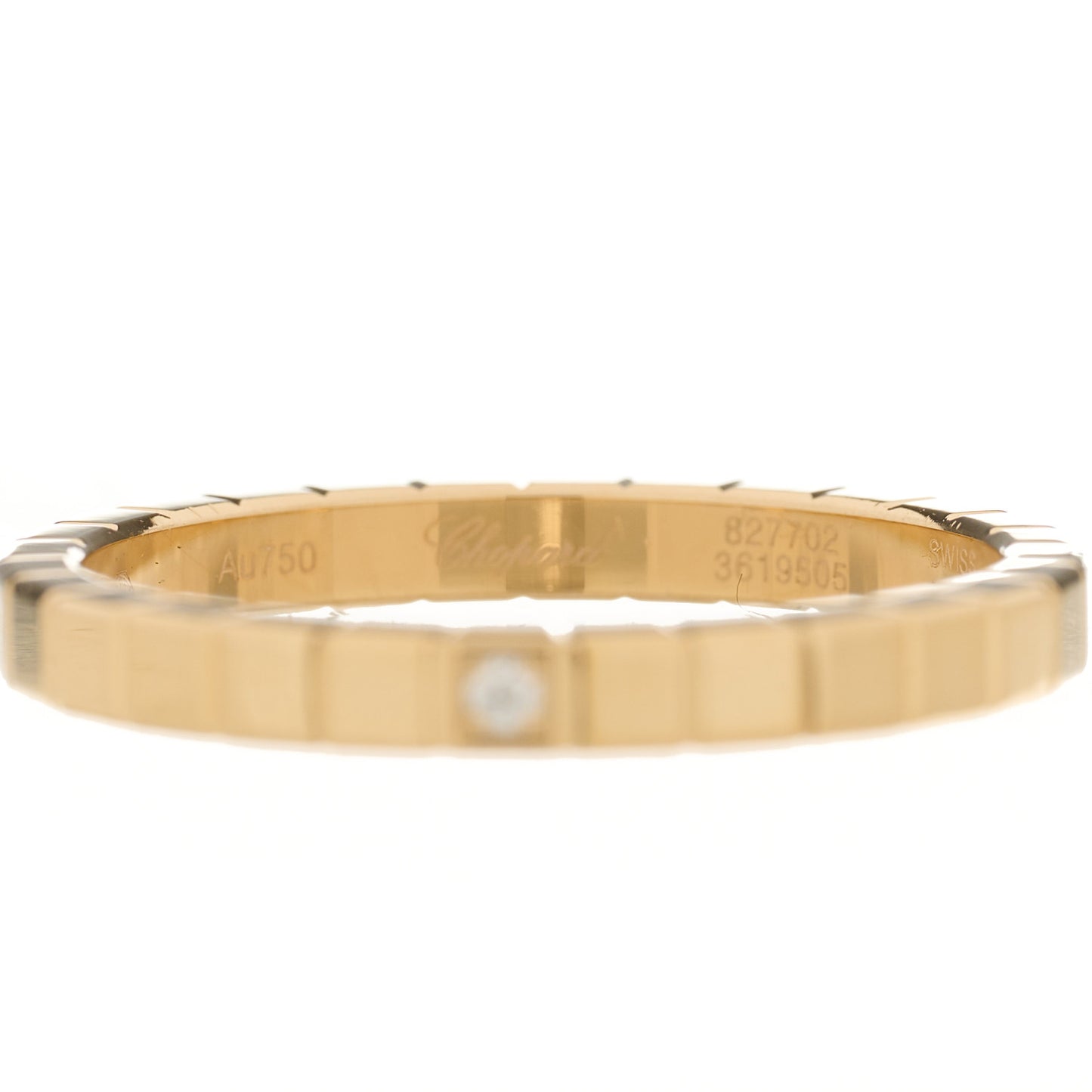 18K Yellow Gold Diamond Ice Cube Band Ring 55 7.25