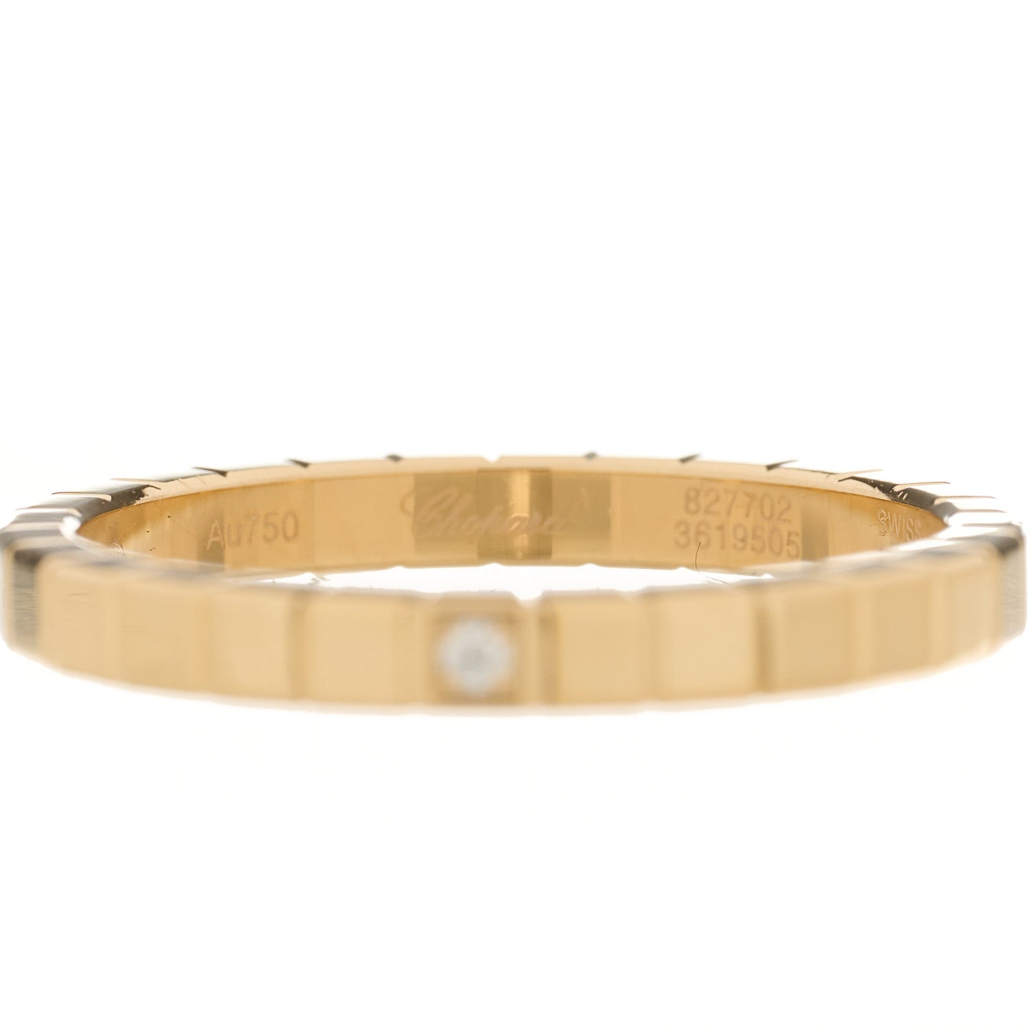 Chopard 18K Yellow Gold Diamond Ice Cube Band Ring 55 7.25 4 of 8
