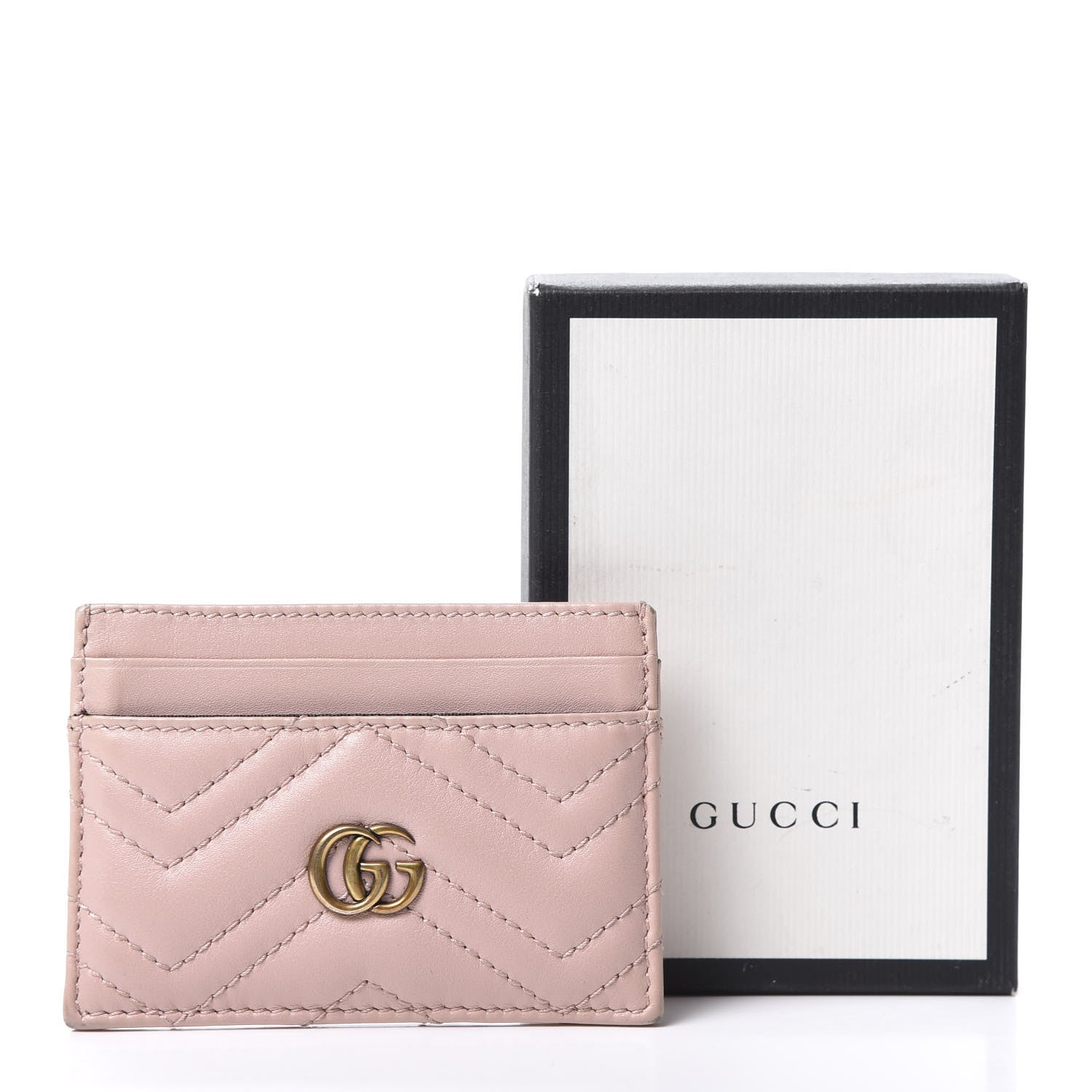 Gucci Calfskin Matelasse GG Marmont Card Holder Perfect Pink 10 of 10