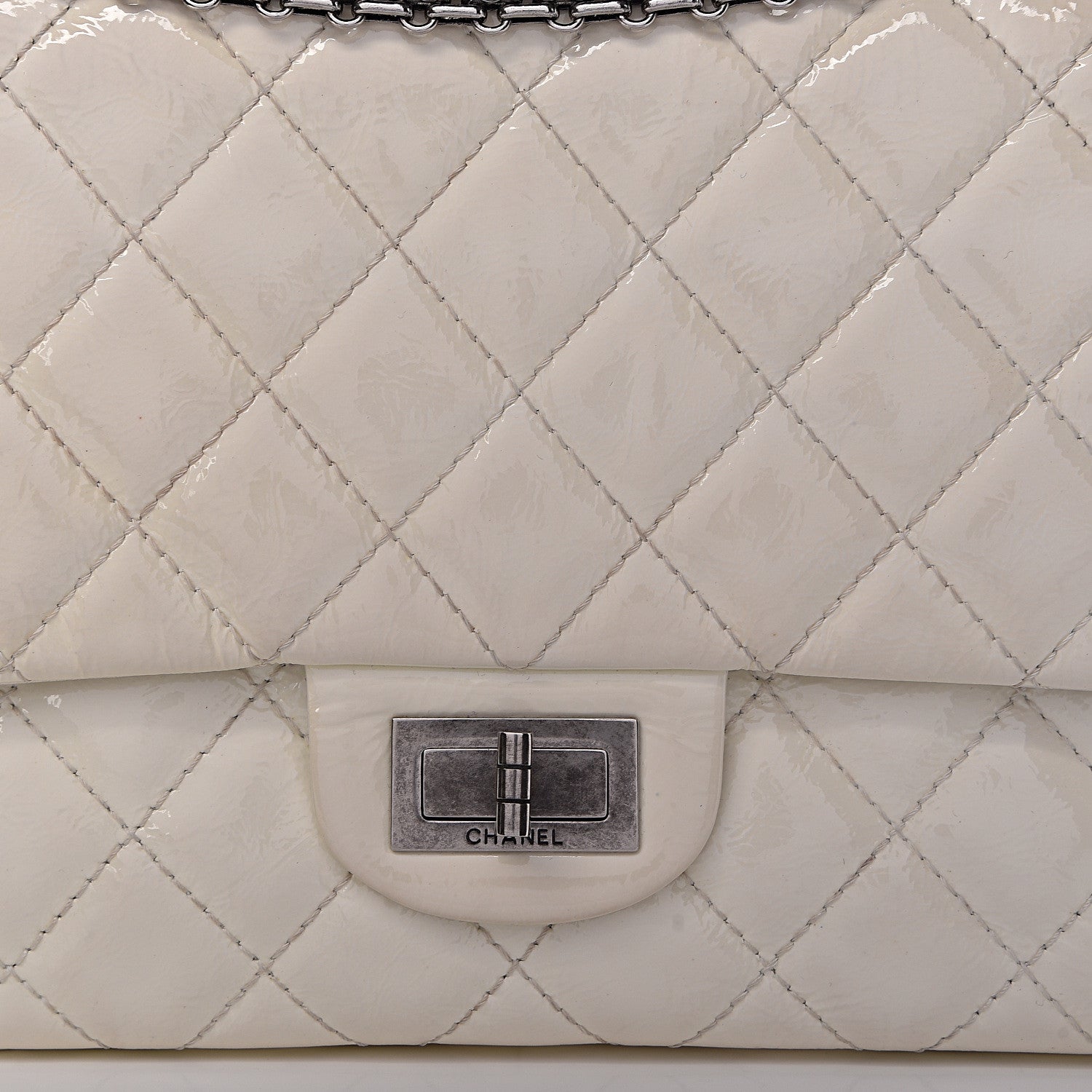 Chanel Distressed Patent Quilted 2.55 Reissue Flap 227 White 18 of 19