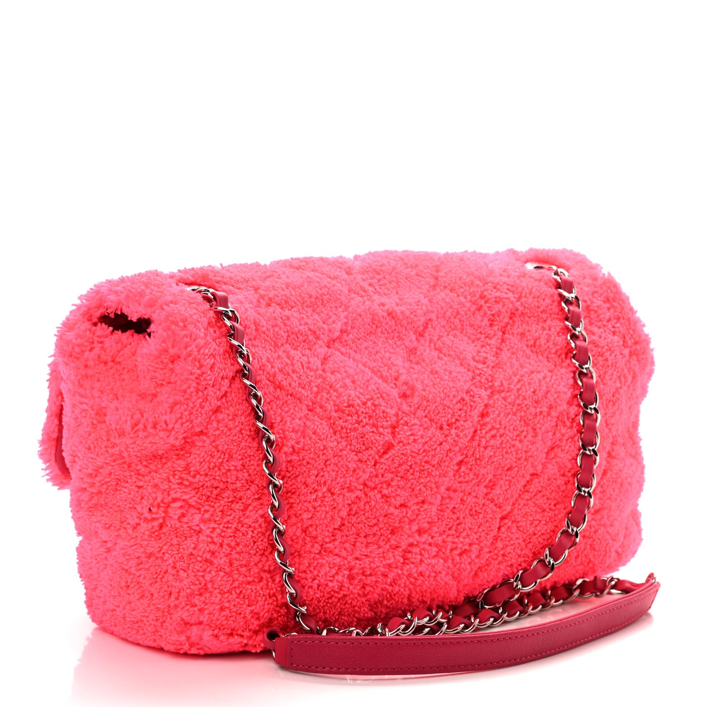 Lambskin Calfskin Mixed Fibers Quilted Medium Flap Pink