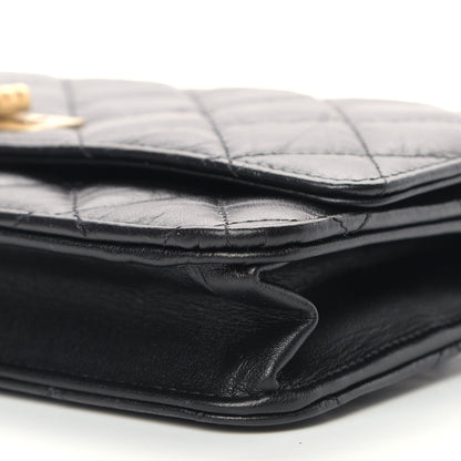 Chanel Aged Calfskin Quilted Reissue Wallet On Chain WOC Black 10 of 11
