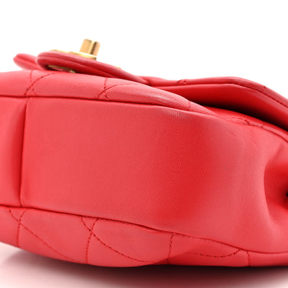 Chanel Lambskin Quilted Small Circular Handle Bag Brilliant Rouge 9 of 15