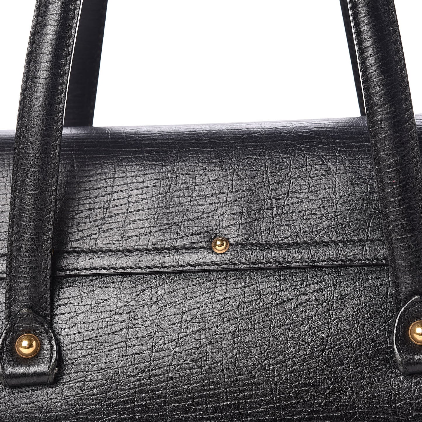 Calfskin Bamboo Bullet Satchel Black