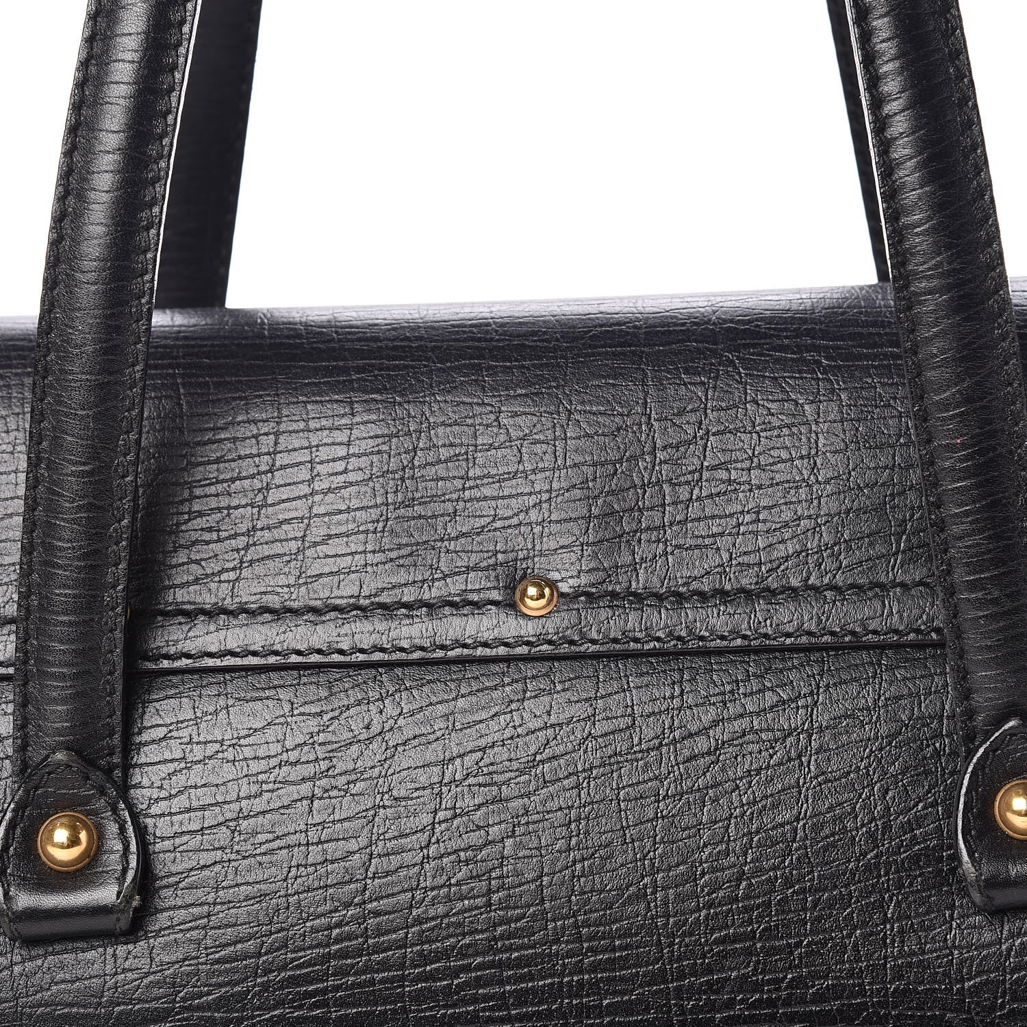 Gucci Calfskin Bamboo Bullet Satchel Black 10 of 11