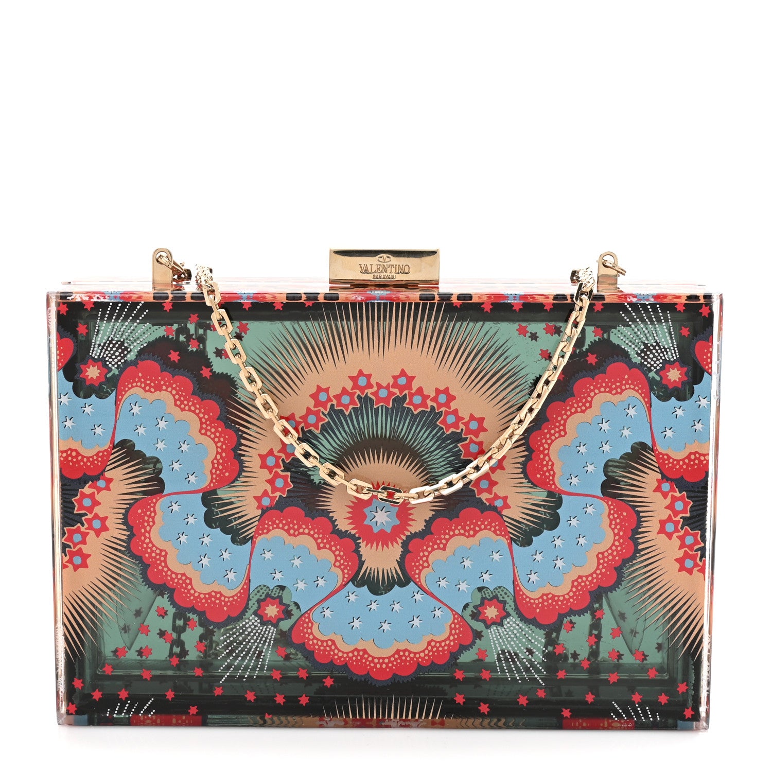 Valentino Garavani Plexiglass Volcano Print Minaudiere Bag Multicolor 1 of 11