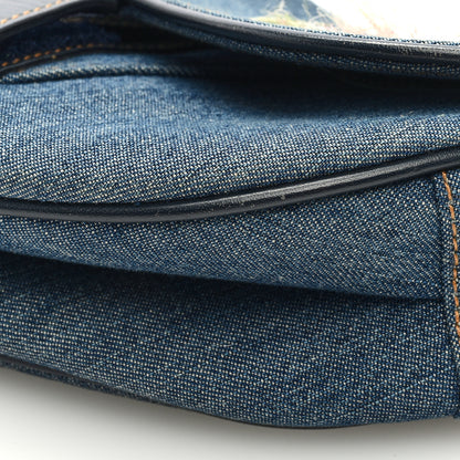 Christian Dior Denim Crystal Floral Embroidered Saddle Bag Multicolor 8 of 8