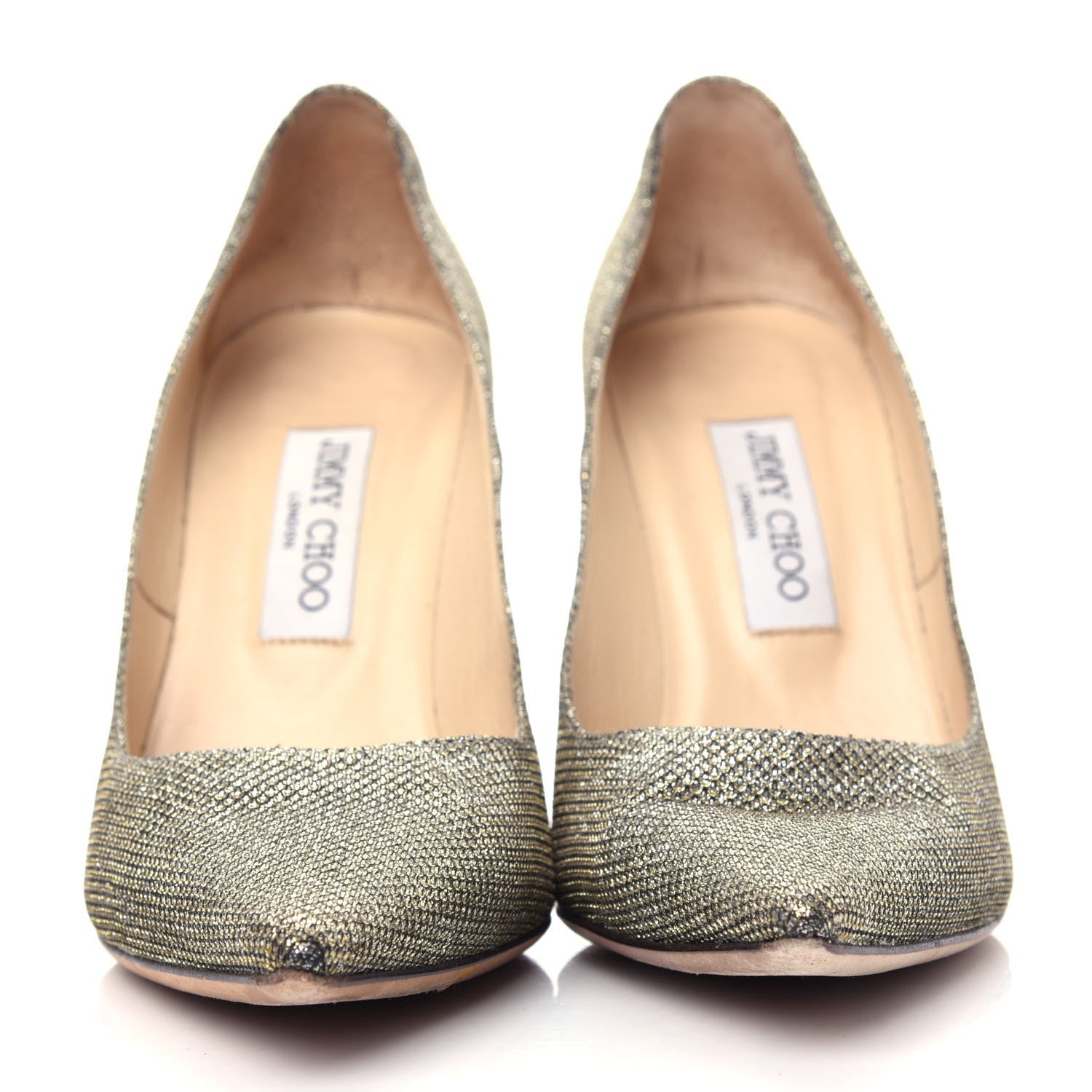 Jimmy Choo Glitter Marvel 100 Pumps 39 Champagne 2 of 9