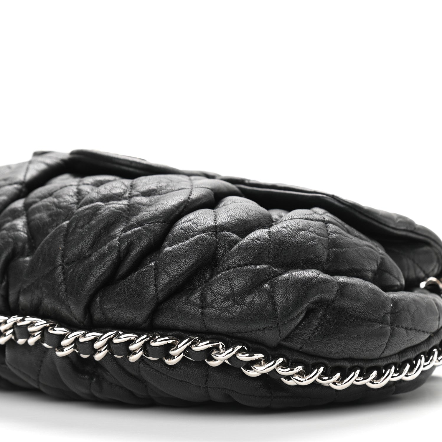 Chanel Washed Lambskin Quilted Medium Chain Around Messenger Black 11 of 11