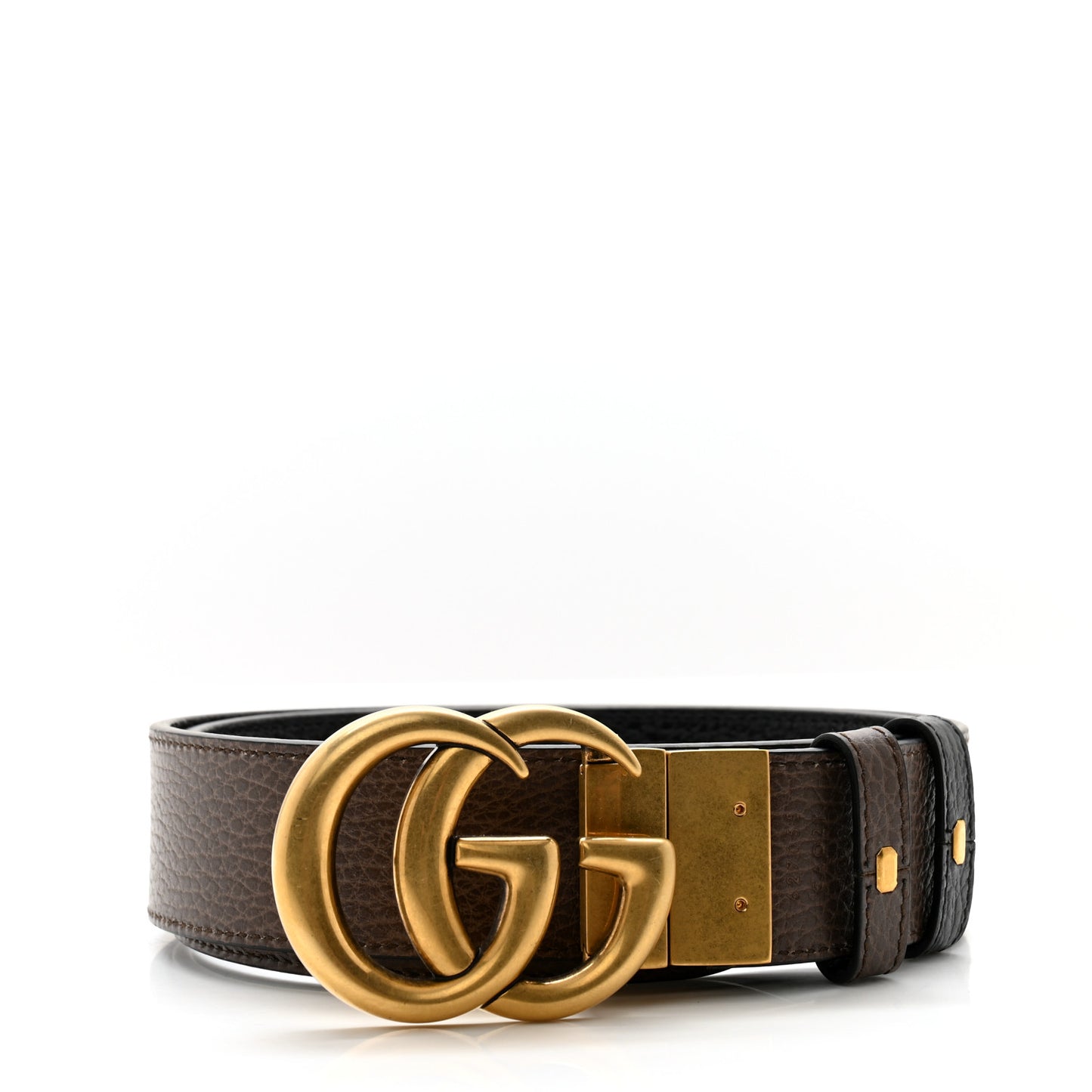Dollar Calfskin Double G Reversible 37mm Belt 80 32 Black New Acero