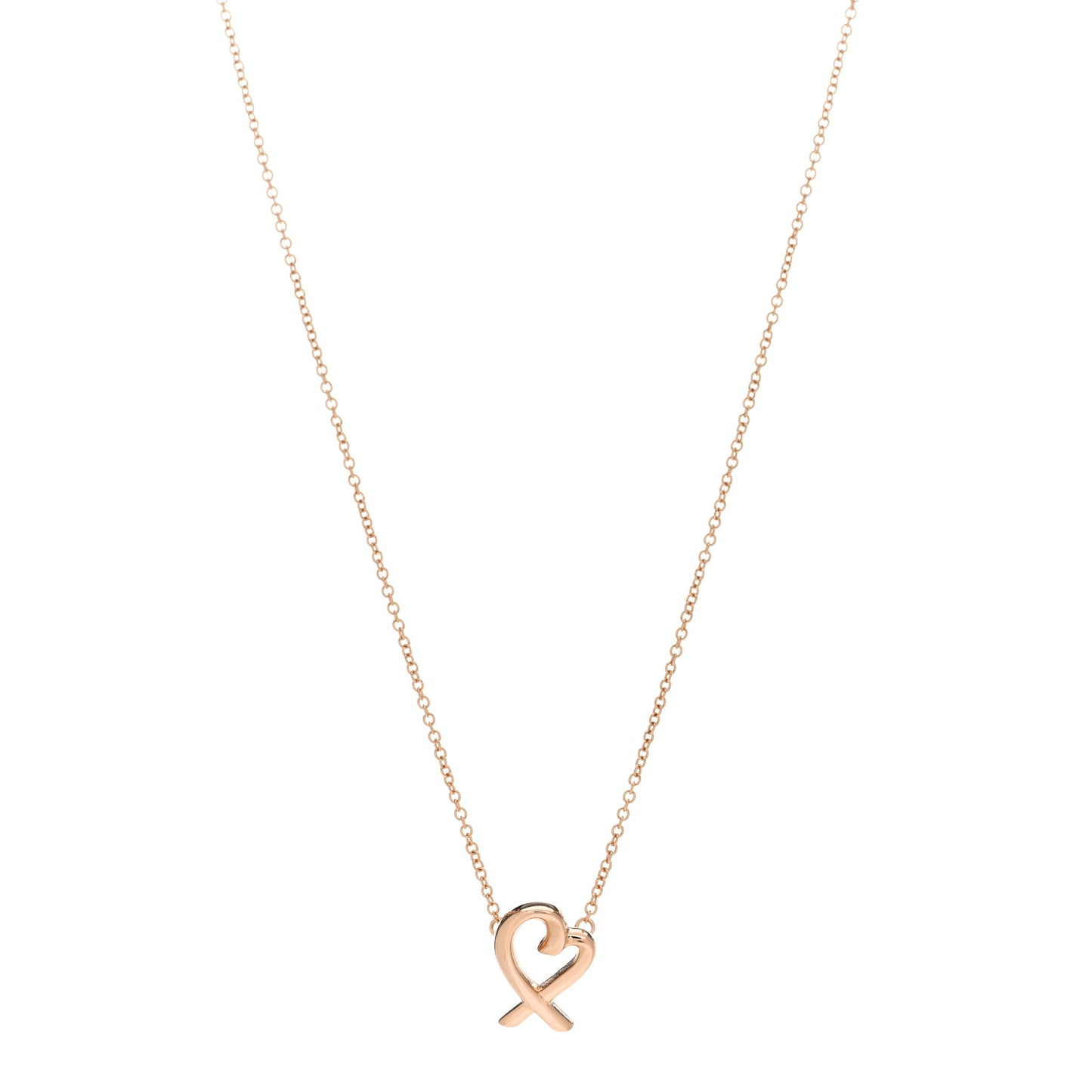 18K Rose Gold Mini Paloma Picasso Loving Heart Pendant Necklace
