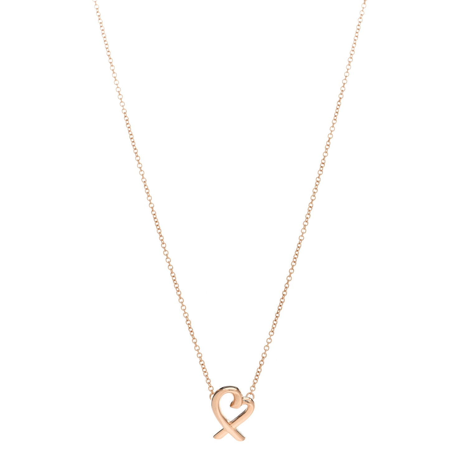 Tiffany 18K Rose Gold Mini Paloma Picasso Loving Heart Pendant Necklace 1 of 4