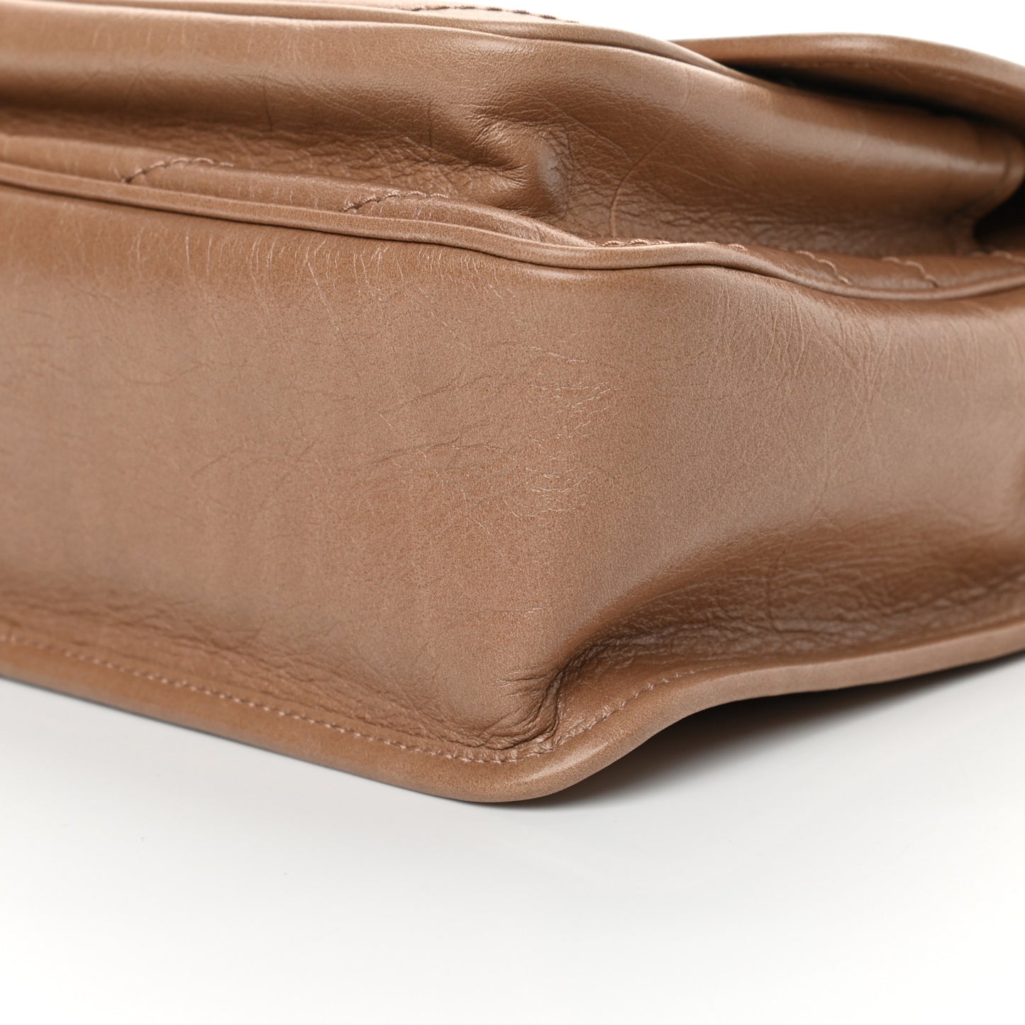 Crinkled Calfskin Matelasse Monogram Medium Niki Chain Satchel Dark Toffee