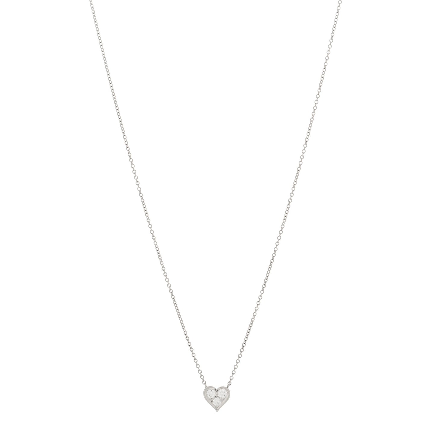 Platinum Diamond Heart Pendant Necklace
