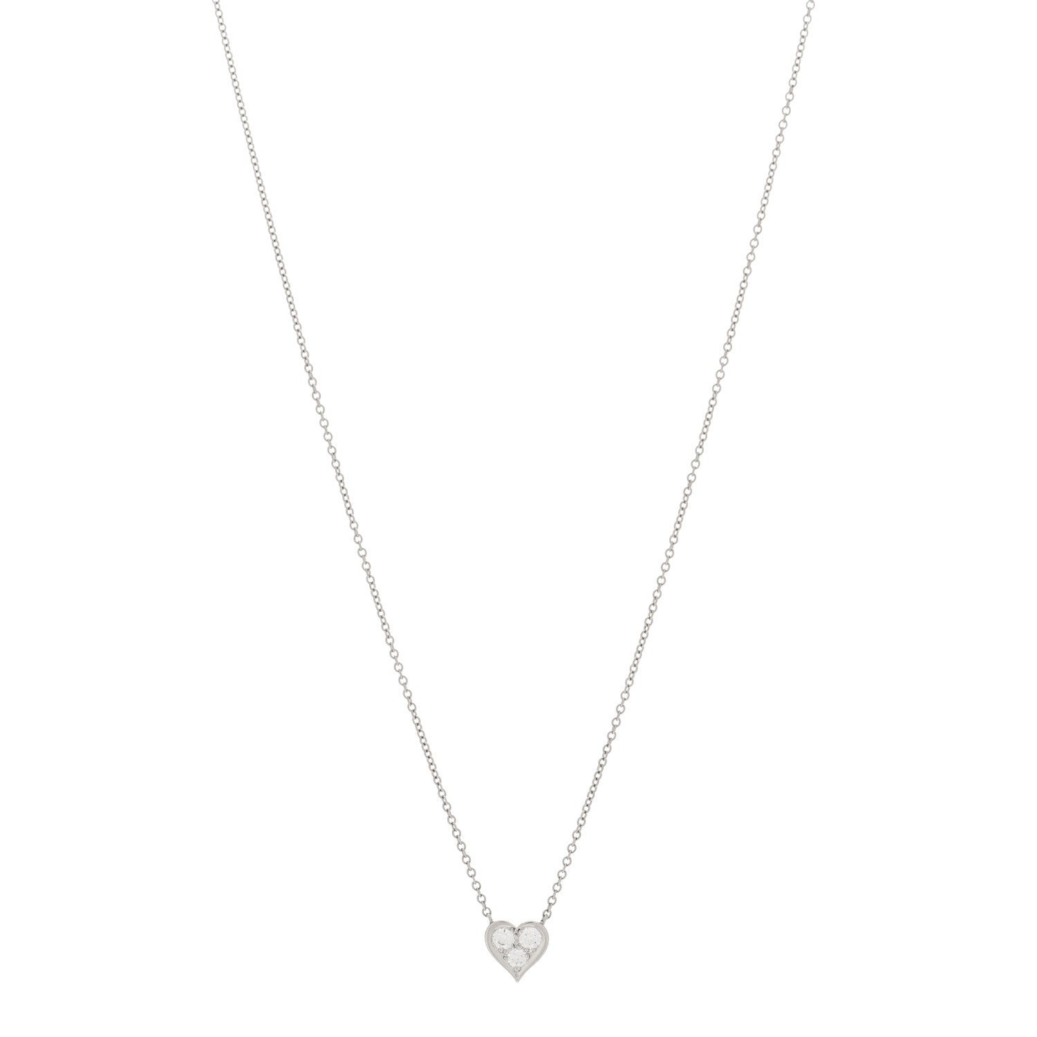 Tiffany Platinum Diamond Heart Pendant Necklace 1 of 4