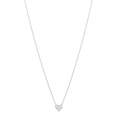 Tiffany Platinum Diamond Heart Pendant Necklace 1 of 4