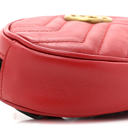 Gucci Calfskin Matelasse GG Marmont Belt Bag 95 38 Hibiscus Red 9 of 11