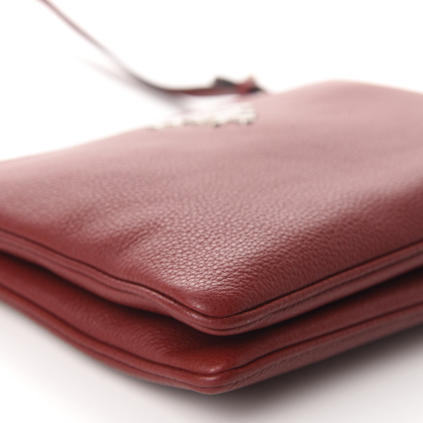 Vitello Daino Double Zip Crossbody Bag Rubino