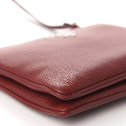 Prada Vitello Daino Double Zip Crossbody Bag Rubino 7 of 10