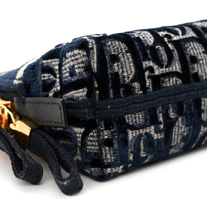 Christian Dior Velvet Oblique Cosmetic Pouch Blue 8 of 11