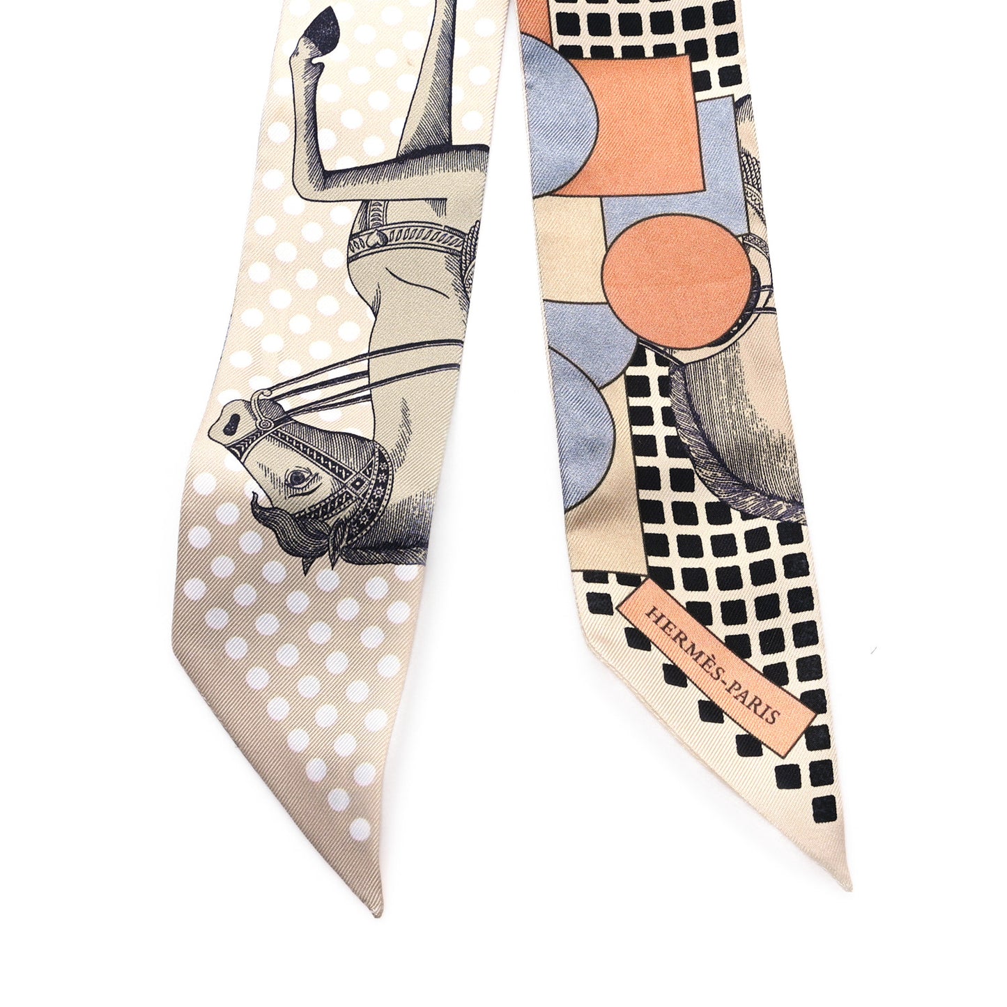 Silk Cavalier En Formes Twilly Beige Gris Terraco