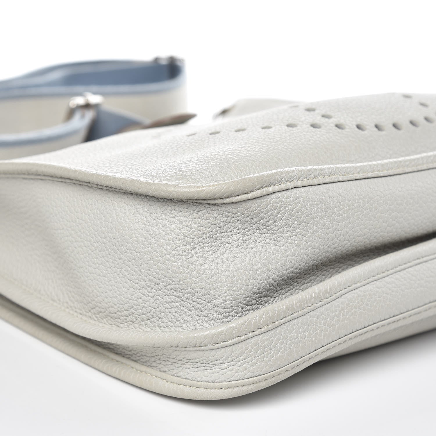 Hermes Taurillon Clemence Evelyne III PM Gris Perle Bleu Lin 10 of 12