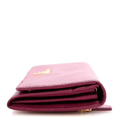 Prada Saffiano Metal Continental Flap Travel Wallet Ametista 10 of 10