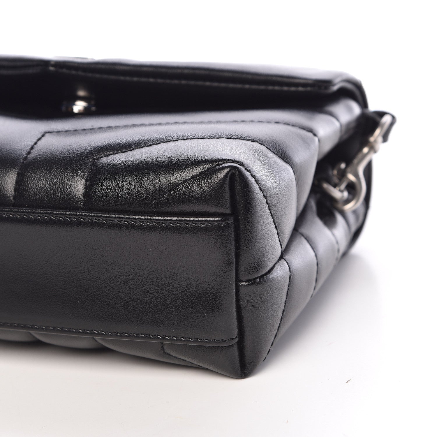 Saint Laurent Calfskin Y Quilted Monogram Toy Loulou Crossbody Bag Black 6 of 11