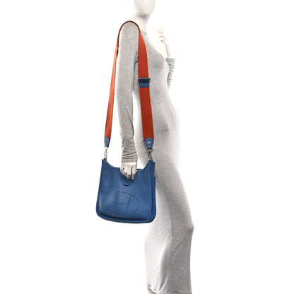 Hermes Taurillon Clemence Evelyne III PM Bleu Agate Cuivre 2 of 10