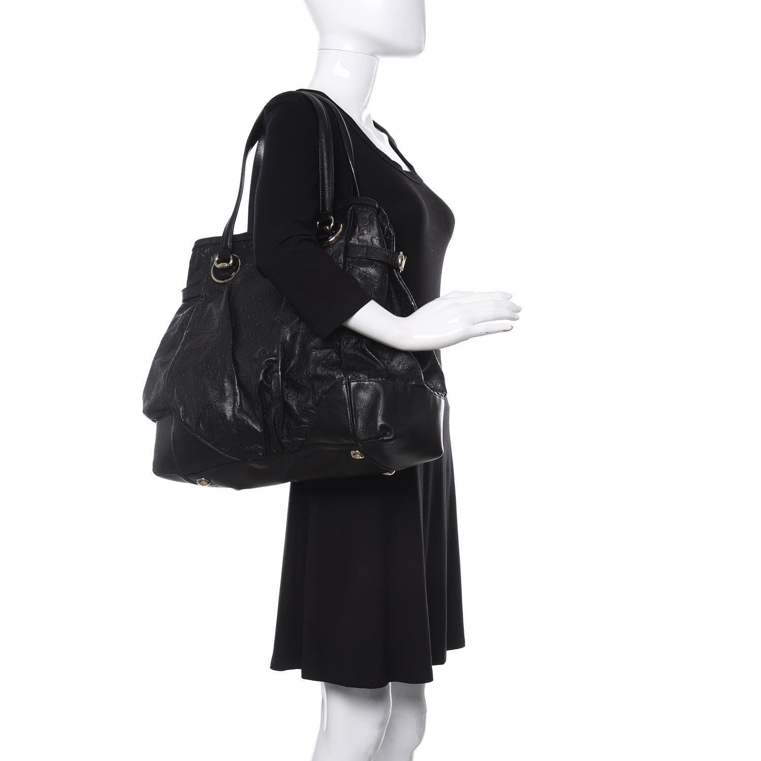 Gucci Guccissima Full Moon Tote Black 2 of 13