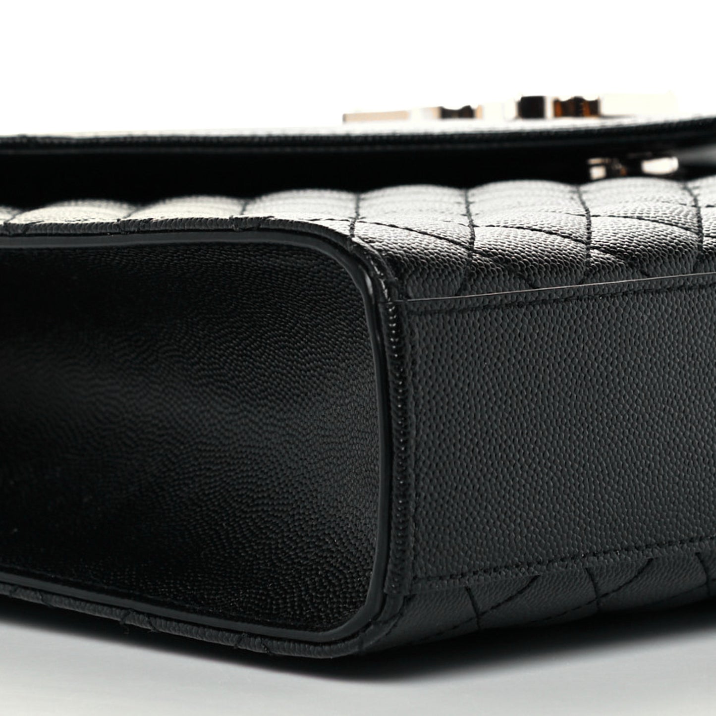 Grain De Poudre Textured Mixed Matelasse Large Triquilt Monogram Satchel Black