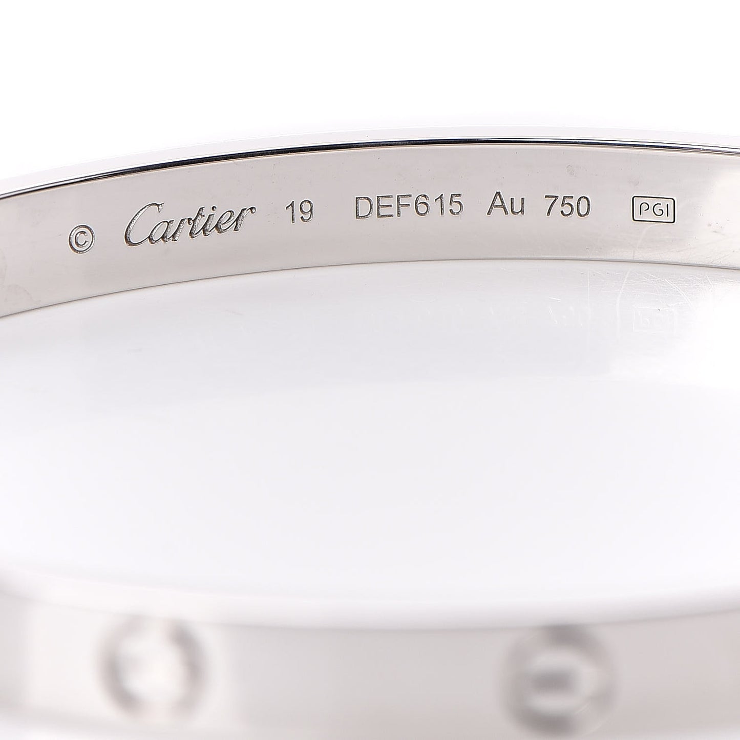 18K White Gold LOVE Bracelet 19