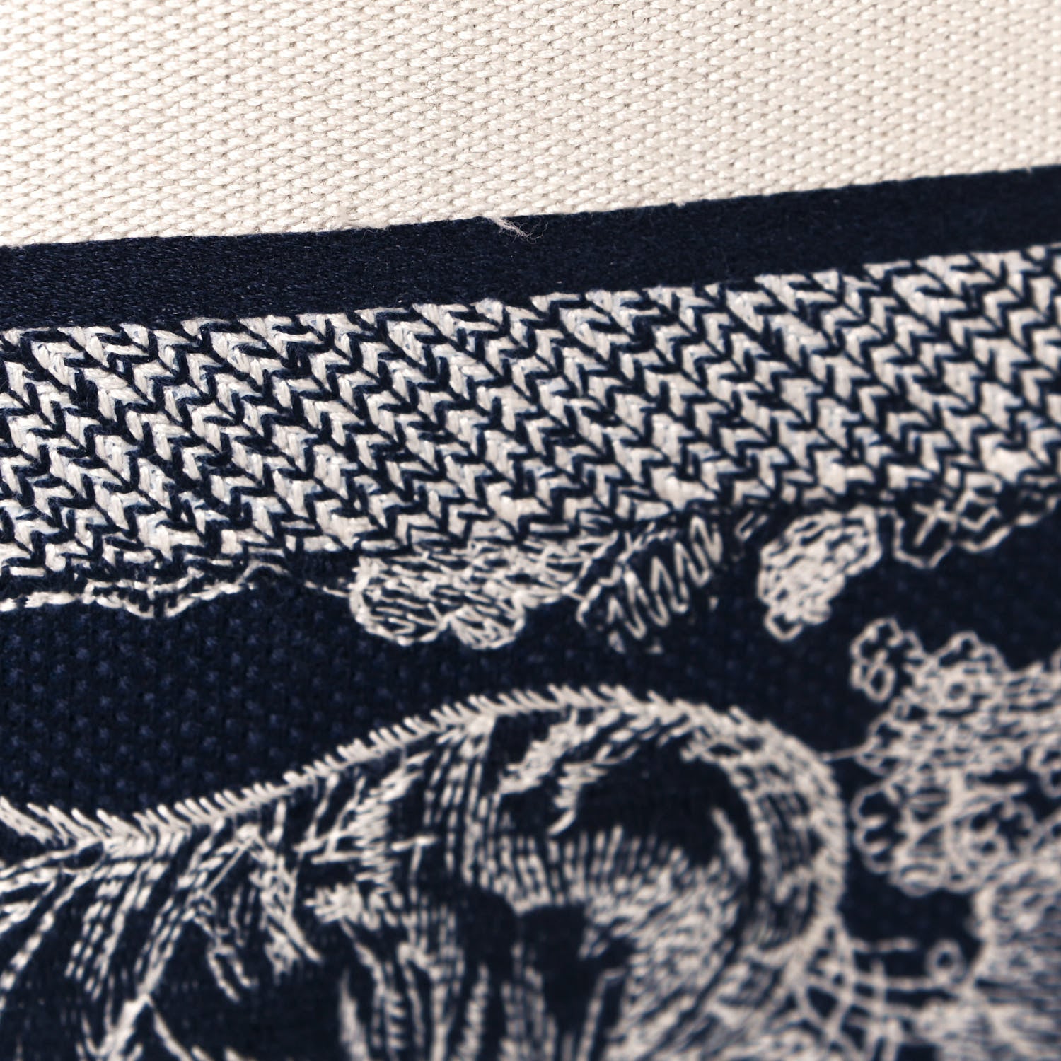 Christian Dior Canvas Embroidered Medium Dioriviera Toile De Jouy Book Tote Blue 14 of 15