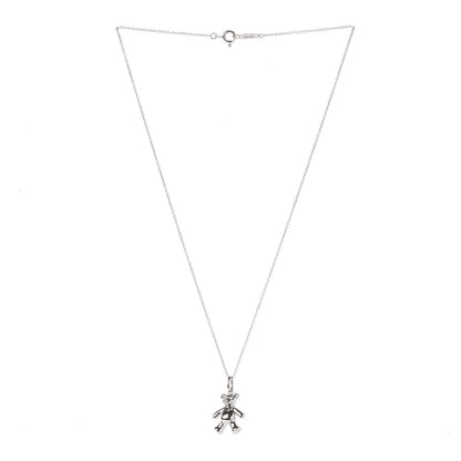 Tiffany Sterling Silver Teddy Bear Charm Pendant Necklace 3 of 5