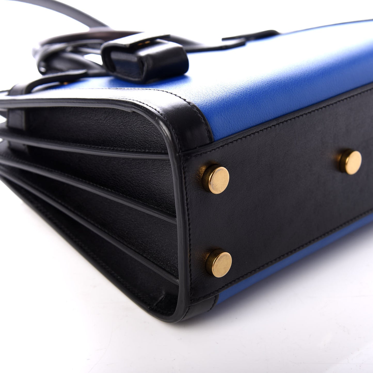 Calfskin Bi-Color Nano Sac De Jour Royal Blue Black