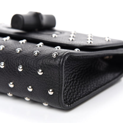 Gucci Calfskin Small Studded Miss Bamboo Shoulder Bag Black 7 of 11