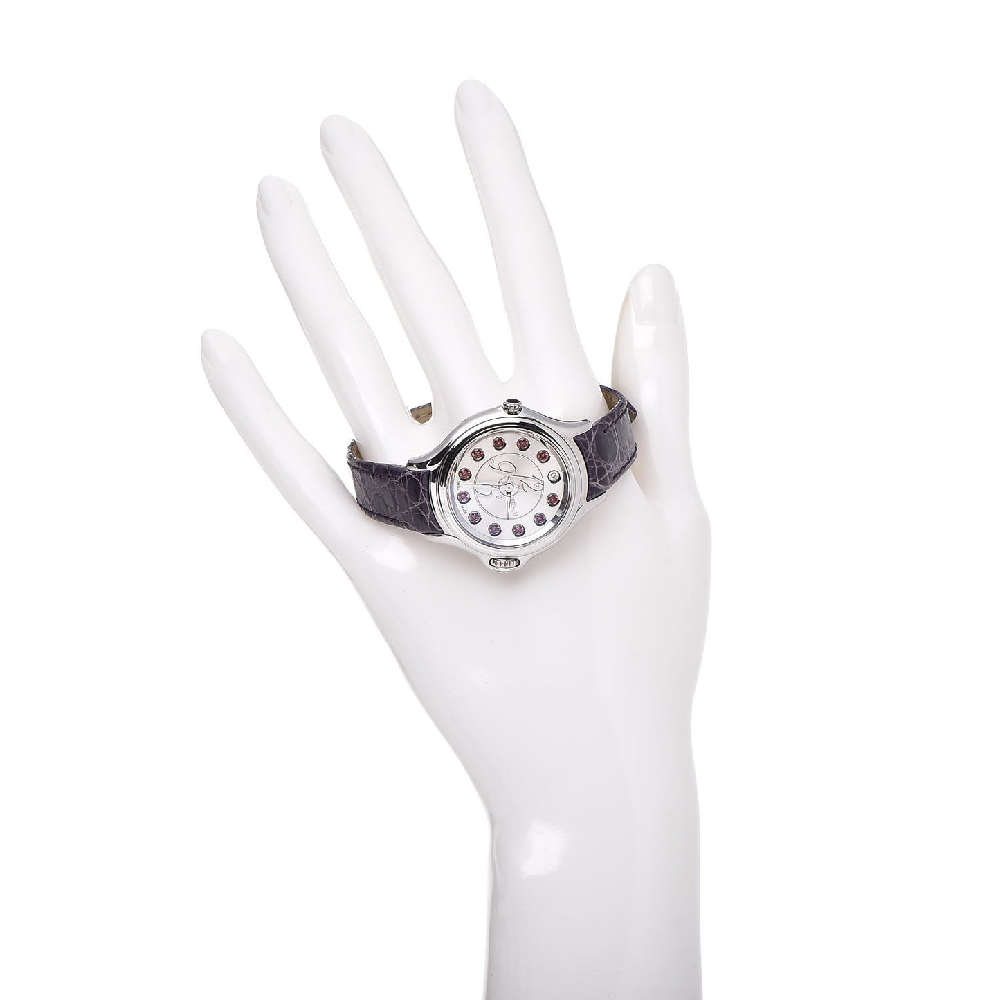 Stainless Steel Alligator Diamond Topaz 33mm Crazy Carats Rotating Gem Quartz Watch