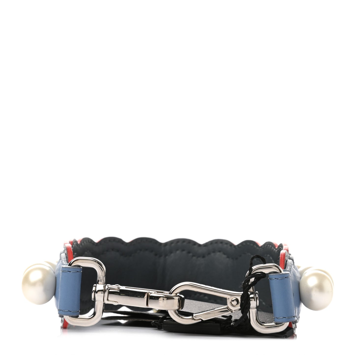 Calfskin Pearl Embellished Mini Strap You Tempesta Papaya Sky