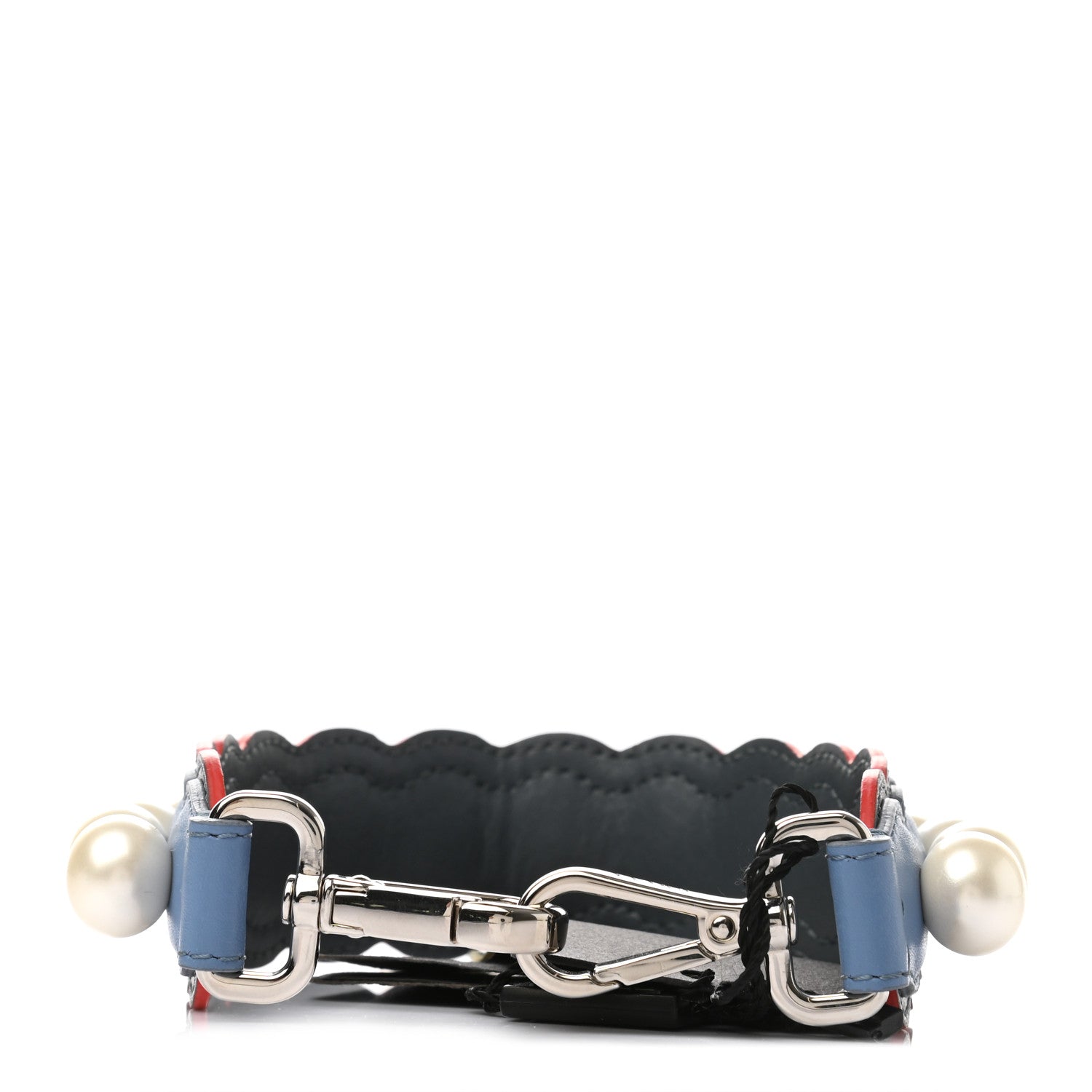 Fendi Calfskin Pearl Embellished Mini Strap You Tempesta Papaya Sky 2 of 4
