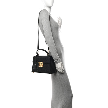 Gucci Guccissima Signature Small Padlock Top Handle Bag Black 2 of 12