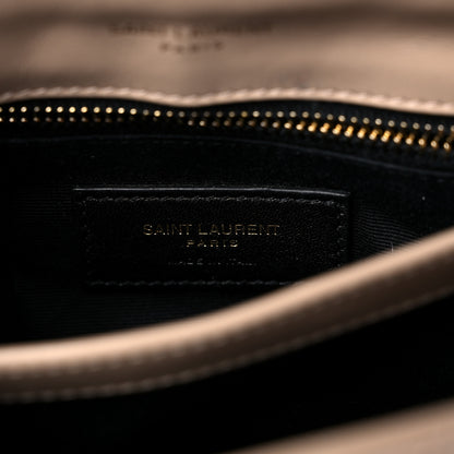 Saint Laurent Calfskin Y Quilted Monogram Toy Loulou Crossbody Bag Dark Beige 7 of 17