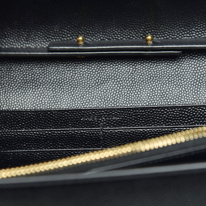 Saint Laurent Grain De Poudre Star Studded Monogram Wallet on Chain Black 7 of 10