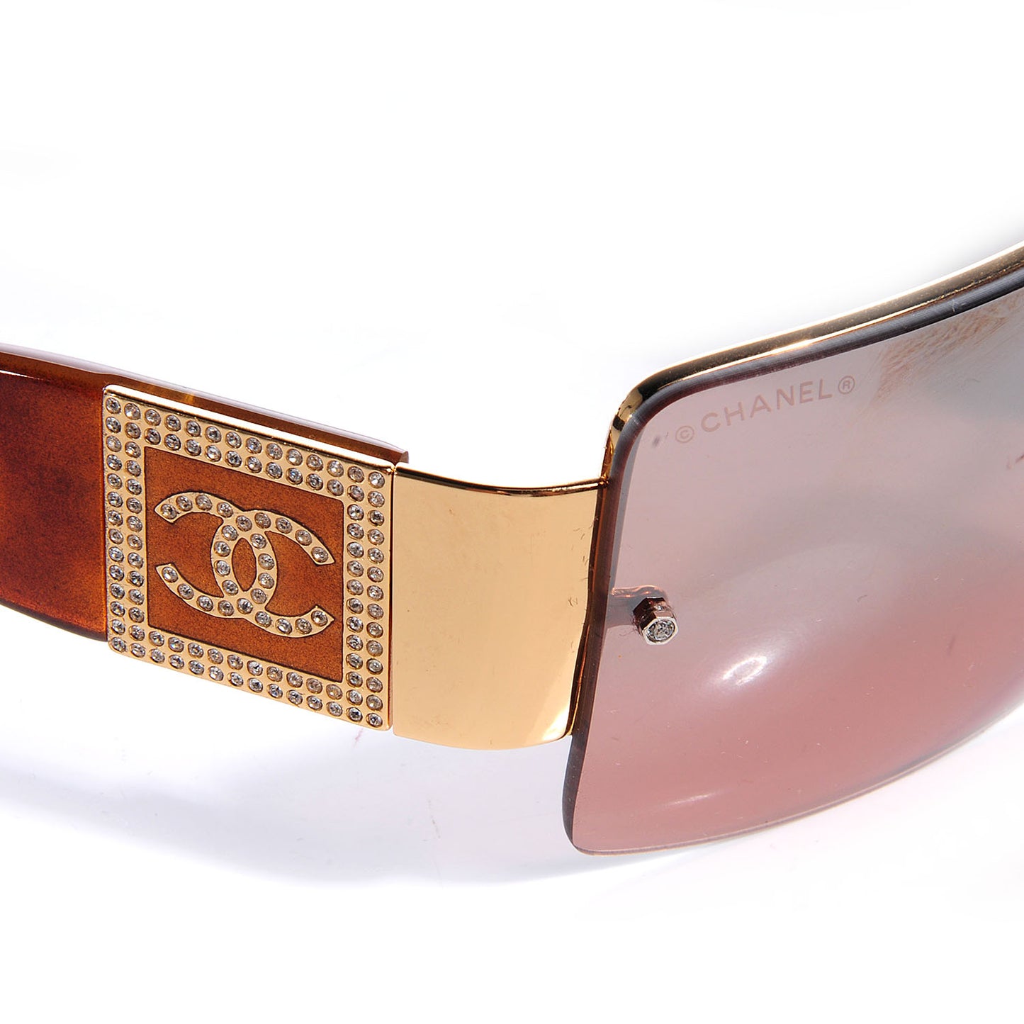 Tortoise Crystal CC Logo Sunglasses 4095-B